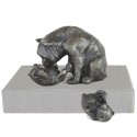 Bronze Panda Sculpture: Panda and Baby