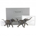 Bronze Elephant Sculpture: Large Follow Me (Baby Elephants)