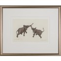 Limited Edition Elephant Print: Tug Of War by Jonathan Sanders (Framed)