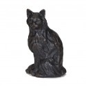 Bronze Cat Sculpture: Long Haired Sitting Cat