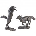 Bronze Fox Sculpture: Pouncing Fox by Sue Maclaurin