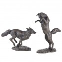 Bronze Fox Sculpture: Pouncing Fox by Sue Maclaurin
