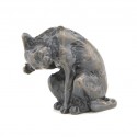 Bronze Cat Sculpture: Washing Cat Maquette by Sue Maclaurin