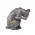 Bronze Cat Sculpture: Washing Cat Maquette by Sue Maclaurin