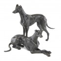 Bronze Dog Sculpture: Lying Greyhound