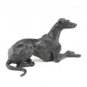 Bronze Dog Sculpture: Lying Greyhound