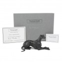 Bronze Dog Sculpture: Lying Greyhound