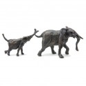 Bronze Elephant Sculpture: Elephant Mother and Baby Maquette by Jonathan Sanders