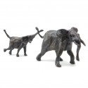 Bronze Elephant Sculpture: Elephant Mother and Baby Maquette by Jonathan Sanders