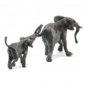 Bronze Elephant Sculpture: Elephant Mother and Baby Maquette by Jonathan Sanders