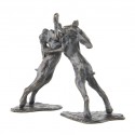 Bronze Hare Sculpture: Boxing Hares Maquette by Sue Maclaurin