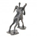 Bronze Hare Sculpture: Boxing Hares Maquette by Sue Maclaurin