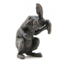 Bronze Hare Sculpture: Hare Washing Ear Maquette by Sue Maclaurin