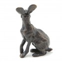 Bronze Hare Sculpture: Listening Hare Maquette by Sue Maclaurin