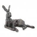 Bronze Hare Sculpture: Lying Hare Maquette by Sue Maclaurin