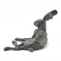 Bronze Hare Sculpture: Lying Hare Maquette by Sue Maclaurin