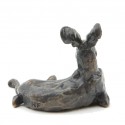 Bronze Hare Sculpture: Lying Hare Maquette by Sue Maclaurin