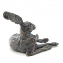 Bronze Hare Sculpture: Lying Hare Maquette by Sue Maclaurin