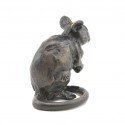 Bronze Mouse Sculpture: Sitting Mouse Maquette by Sue Maclaurin
