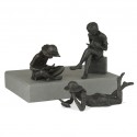 Lying Girl Reading Bronze Sculpture