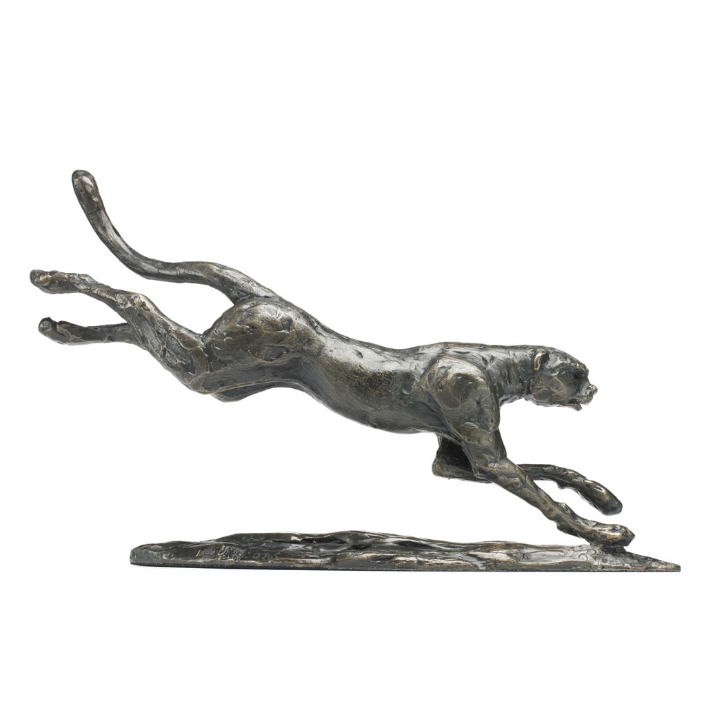 Bronze Cheetah Sculpture: Large Running Cheetah by Jonathan Sanders