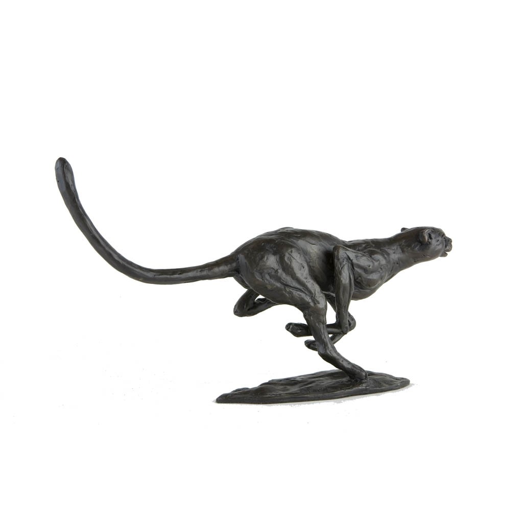 Bronze Cheetah Sculpture: Large Running Cheetah by Jonathan Sanders