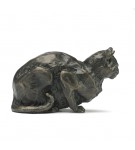 Bronze Cat Sculpture: Crouching Cat by Sue Maclaurin