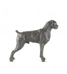 Bronze Dog Sculpture: Boxer Dog (Docked)