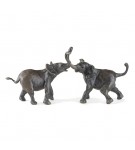 Bronze Elephant Sculpture: Tug Of War II