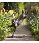 Bronze Hare Sculpture: Garden Flying Hare by Sue Maclaurin