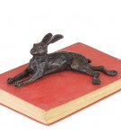 Bronze Hare Sculpture: Resting Hare by Sue Maclaurin