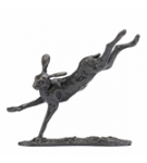 Bronze Hare Sculpture: Flying Hare II by Sue Maclaurin