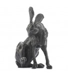 Bronze Hare Sculpture: Grooming Hare by Sue Maclaurin