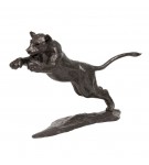 Bronze Lion Sculpture: Large Leaping Lioness by Jonathan Sanders