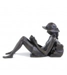Wedgwood Museum Original Bronze Sculpture: Large Sitting Girl Reading by Jonathan Sanders