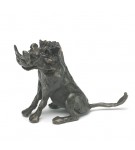 Bronze Warthog Sculpture: Seated Warthog by Jonathan Sanders