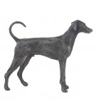 Bronze Dog Sculpture: Standing Dobermann (Full Tail)