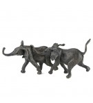 Bronze Elephant Sculpture: Large Follow Me (Baby Elephants)