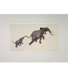 Limited Edition Elephant Print: Elephant Mother and Baby by Jonathan Sanders