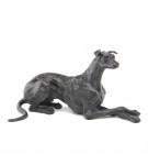 Bronze Dog Sculpture: Lying Greyhound