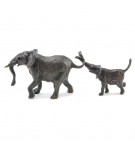 Bronze Elephant Sculpture: Elephant Mother and Baby Maquette by Jonathan Sanders