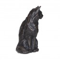 Bronze Cat Sculpture: Long Haired Sitting Cat