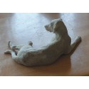 Bronze Dog Sculpture: Lying Labrador by Sue Maclaurin