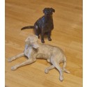 Bronze Dog Sculpture: Lying Labrador by Sue Maclaurin