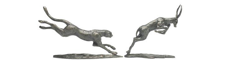 Solid Bronze Sculpture of Cheetah and Impala as a Birthday Gift