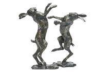 Retirement Gift Suggestion Large Boxing Hares Sculpture