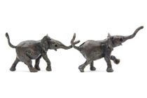 Engagement Gift Idea Pair of Bronze Baby Elephants