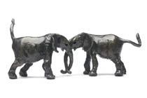 Mothers day gift ideas pair of bronze baby elephants
