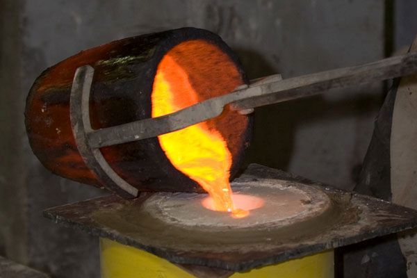 Pouring Molten Bronze