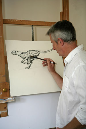 Jonathan Sanders Painting In His Studio